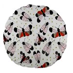Butterfly Large 18  Premium Flano Round Cushions