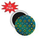Yellow And Blue Proud Blooming Flowers 1.75  Magnets (10 pack) 
