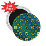 Yellow And Blue Proud Blooming Flowers 2.25  Magnets (100 pack) 