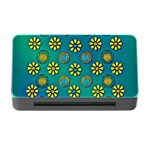 Yellow And Blue Proud Blooming Flowers Memory Card Reader with CF