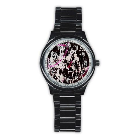 Chaos at the wall Stainless Steel Round Watch from ArtsNow.com Front