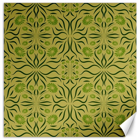 Floral folk damask pattern Fantasy flowers  Canvas 16  x 16  from ArtsNow.com 15.2 x15.41  Canvas - 1