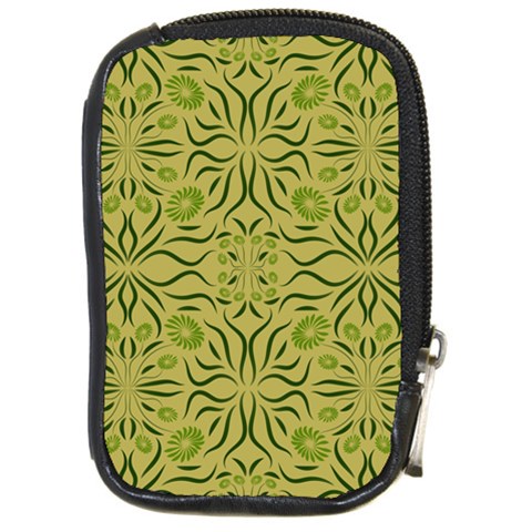 Floral folk damask pattern Fantasy flowers  Compact Camera Leather Case from ArtsNow.com Front