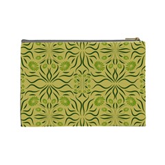 Floral folk damask pattern Fantasy flowers  Cosmetic Bag (Large) from ArtsNow.com Back