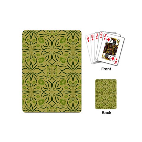 Floral folk damask pattern Fantasy flowers  Playing Cards Single Design (Mini) from ArtsNow.com Back