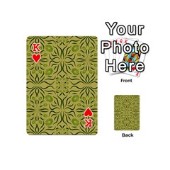 King Floral folk damask pattern Fantasy flowers  Playing Cards 54 Designs (Mini) from ArtsNow.com Front - HeartK