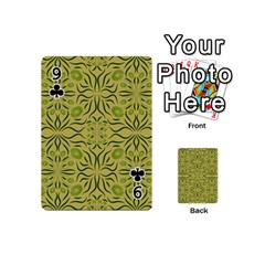 Floral folk damask pattern Fantasy flowers  Playing Cards 54 Designs (Mini) from ArtsNow.com Front - Club9