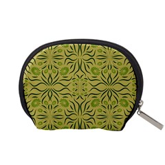 Floral folk damask pattern Fantasy flowers  Accessory Pouch (Small) from ArtsNow.com Back