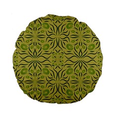 Floral folk damask pattern Fantasy flowers  Standard 15  Premium Flano Round Cushions from ArtsNow.com Front