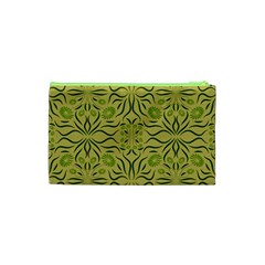 Floral folk damask pattern Fantasy flowers  Cosmetic Bag (XS) from ArtsNow.com Back