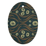 Folk flowers print Floral pattern Ethnic art Oval Ornament (Two Sides)