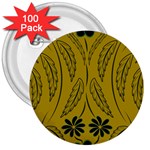 Folk flowers print Floral pattern Ethnic art 3  Buttons (100 pack) 