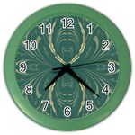 Floral folk damask pattern Fantasy flowers  Color Wall Clock