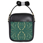 Floral folk damask pattern Fantasy flowers  Girls Sling Bag