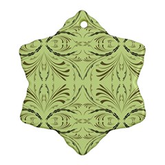 Floral folk damask pattern Fantasy flowers  Snowflake Ornament (Two Sides) from ArtsNow.com Back