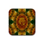 Tropical Spring Rose Flowers In A Good Mood Decorative Rubber Coaster (Square)