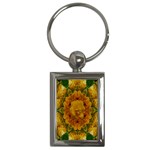 Tropical Spring Rose Flowers In A Good Mood Decorative Key Chain (Rectangle)