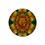 Tropical Spring Rose Flowers In A Good Mood Decorative Rubber Coaster (Round)