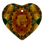 Tropical Spring Rose Flowers In A Good Mood Decorative Heart Ornament (Two Sides)