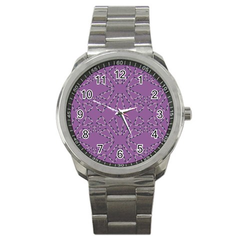 Abstract pattern geometric backgrounds   Sport Metal Watch from ArtsNow.com Front