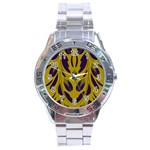 Folk flowers print Floral pattern Ethnic art Stainless Steel Analogue Watch