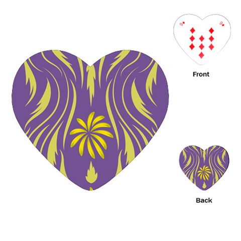 Folk flowers print Floral pattern Ethnic art Playing Cards Single Design (Heart) from ArtsNow.com Front