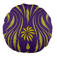 Folk flowers print Floral pattern Ethnic art Large 18  Premium Round Cushions from ArtsNow.com Back