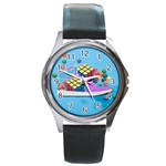 Floating-cubes-on-blue Backgrounderaser 20220422 203144521 Backgrounderaser 20220422 203216276 Round Metal Watch