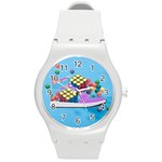 Floating-cubes-on-blue Backgrounderaser 20220422 203144521 Backgrounderaser 20220422 203216276 Round Plastic Sport Watch (M)