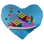 Floating-cubes-on-blue Backgrounderaser 20220422 203144521 Backgrounderaser 20220422 203216276 Large 19  Premium Heart Shape Cushions