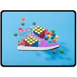 Floating-cubes-on-blue Backgrounderaser 20220422 203144521 Backgrounderaser 20220422 203216276 Double Sided Fleece Blanket (Large) 