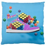 Floating-cubes-on-blue Backgrounderaser 20220422 203144521 Backgrounderaser 20220422 203216276 Large Flano Cushion Case (One Side)