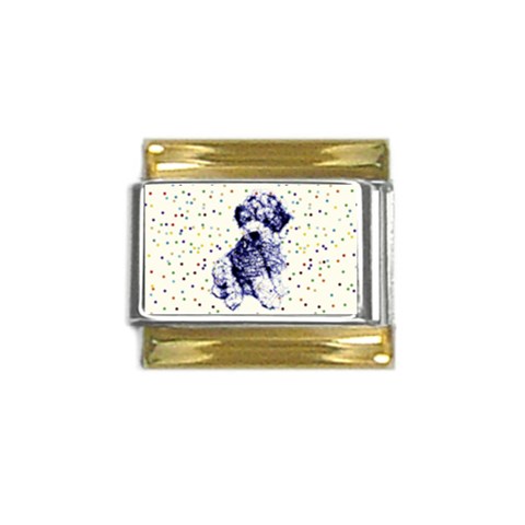 pb01_002a Gold Trim Italian Charm (9mm) from ArtsNow.com Front