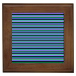 Horizontals (green, blue and violet) Framed Tile