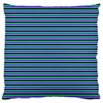 Horizontals (green, blue and violet) Large Flano Cushion Case (One Side)