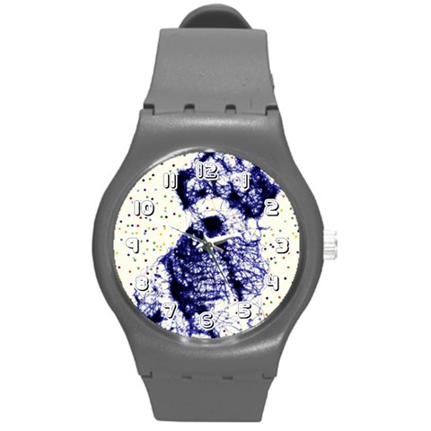 dots001a Round Plastic Sport Watch (M) from ArtsNow.com Front