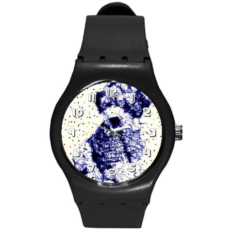 dots001a Round Plastic Sport Watch (M) from ArtsNow.com Front