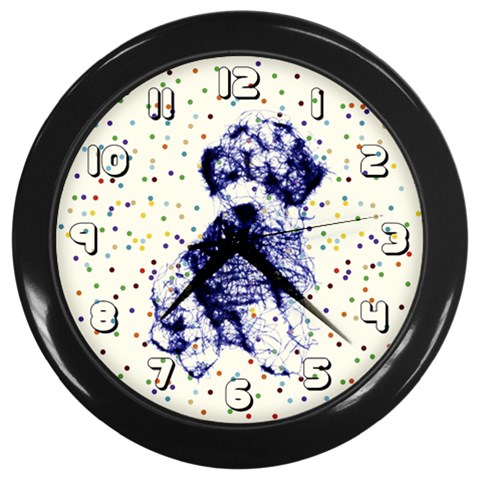 dots001a Wall Clock (Black) from ArtsNow.com Front