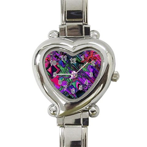 Neon Aquarium Heart Italian Charm Watch from ArtsNow.com Front