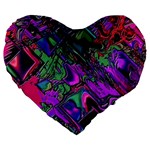 Neon Aquarium Large 19  Premium Heart Shape Cushions