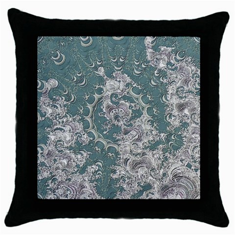 Seaweed Mandala Throw Pillow Case (Black) from ArtsNow.com Front