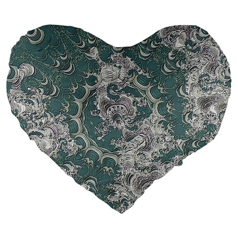 Seaweed Mandala Large 19  Premium Heart Shape Cushions from ArtsNow.com Front