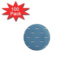 Cartoon Sketchy Helicopter Drawing Motif Pattern 1  Mini Magnets (100 pack) 