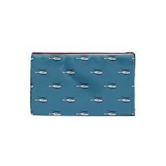 Cartoon Sketchy Helicopter Drawing Motif Pattern Cosmetic Bag (Small) from ArtsNow.com Back
