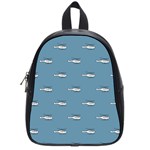 Cartoon Sketchy Helicopter Drawing Motif Pattern School Bag (Small)