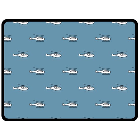 Cartoon Sketchy Helicopter Drawing Motif Pattern Double Sided Fleece Blanket (Large)  from ArtsNow.com 80 x60  Blanket Front