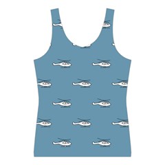 Cartoon Sketchy Helicopter Drawing Motif Pattern Sport Tank Top  from ArtsNow.com Front