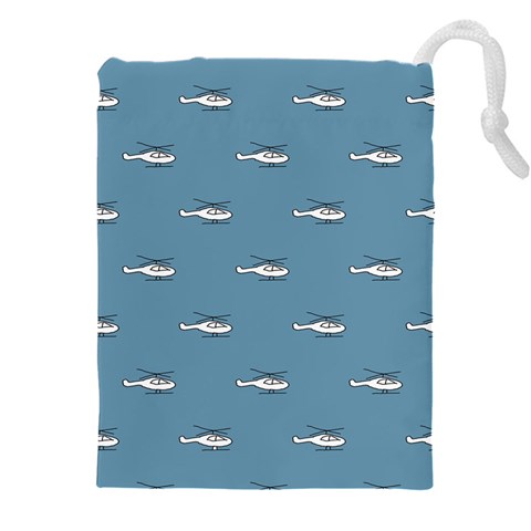 Cartoon Sketchy Helicopter Drawing Motif Pattern Drawstring Pouch (4XL) from ArtsNow.com Front