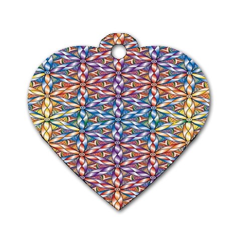 Colorful Flowers Dog Tag Heart (Two Sides) from ArtsNow.com Front
