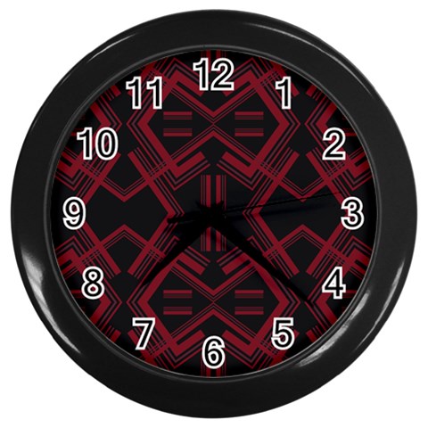 Abstract pattern geometric backgrounds   Wall Clock (Black) from ArtsNow.com Front